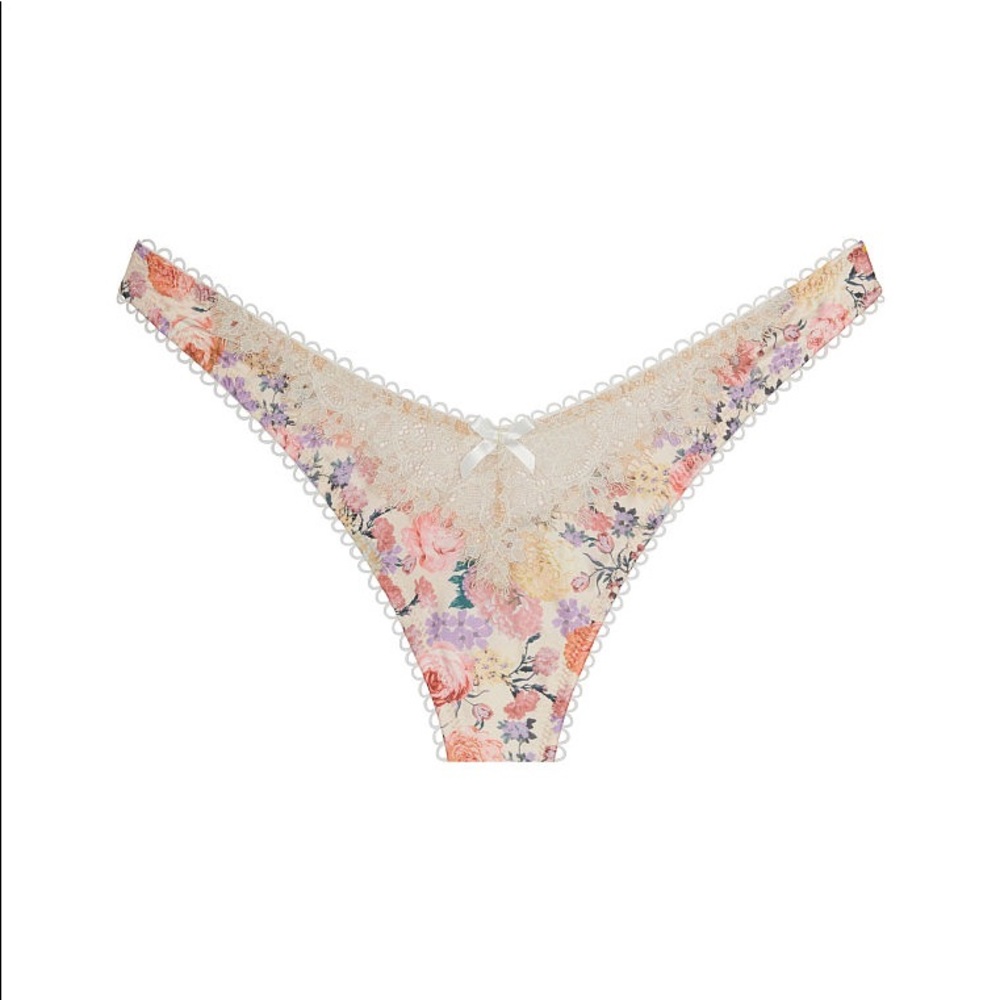 2 PIECE FOR LOVE & LEMONS Gardenia Garden Triangle Bra & Thong set - Picture 14 of 16